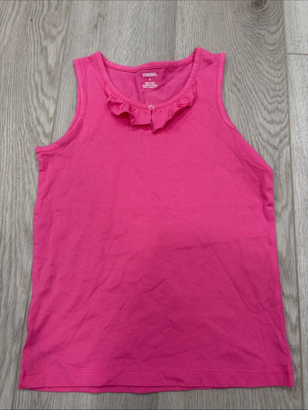 Gymboree Hot Pink Ruffle-Trim Tank Top size 9 nwot